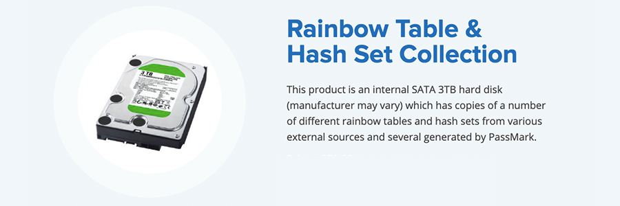 OSForensics Colección Rainbow Table & Hash Set